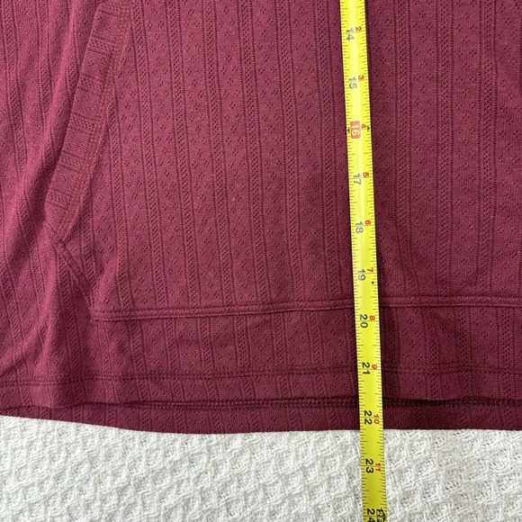 Toad & Co Hoodie Foothill Pointelle Large Maroon Top Organic Pullover Gorpcore - Picture 7 of 12
